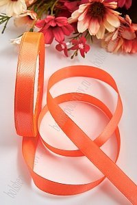 Лента атласная 1,2 см*25 ярд (10 бобин) SF-1360, ярко-оранжевый №022