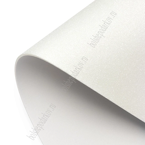 Фоамиран глиттерный самоклеющ. А4 (10 листов) SF-1957, белый №031В