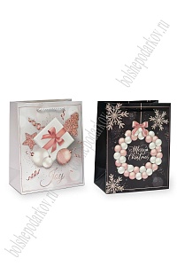 Пакет &quot;Новогодний&quot; 18*23*10 см (12 шт) SF-7568, микс №1