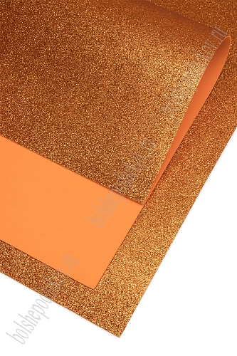 Фоамиран глиттерный 2 мм, 40*60 см Premium (10 листов) SF-3010, медный №004А