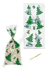 Пакеты фасовочные с рисунком &quot;Елочки&quot; 12,5*27 см (50 шт) SF-7824