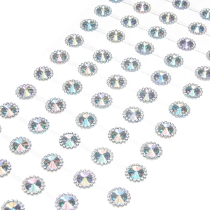 Стразы декоративные &quot;Цветок хамелеон&quot; 1,2 см (SF-3180) серебро