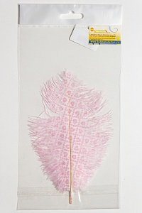 Перо декоративное 23*10 см &quot;Сердечки&quot; розовые