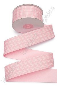 Лента тканевая двусторонняя &quot;Клетка&quot; 3,8 см*10 ярд (SF-7537) розовый №4