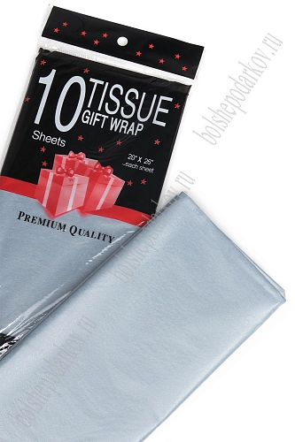 Бумага тишью жемчужная 50*66 см (10 листов) SF-5155, серый