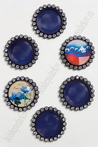 Крышечка-серединка со стразами (10 шт) SF-008, темно-синий №038
