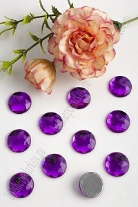 Стразы граненые 18 мм, круглые (200 шт) SF-1595, темно-сиреневый №4