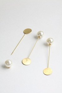 Брошь-игла с декоративной бусиной 8 см (5 шт) SF-2127, золото