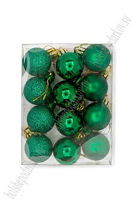 Набор новогодних шаров 3 см (12 шт) SF-7334, зеленый №5