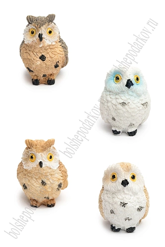 Фигурка миниатюрная &amp;quot;Сова&amp;quot; 2,5*2,3*3,5 см (4 шт) SF-8049