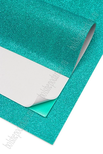 Фоамиран глиттерный самоклеющ. А4 (10 листов) SF-1957, аквамариновый №022