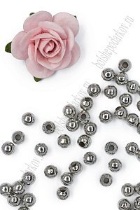 Бусины-разделители 4 мм (400 шт) SF-7674, темное серебро