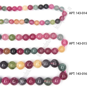 Бусины круглые на нитке 8 мм (SF-7591) турмалин