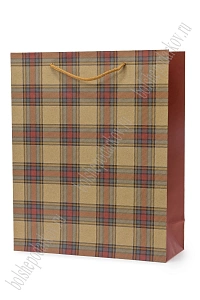 Пакет крафтовый с рисунком &quot;Клетка&quot; 26*32*10 см (12 шт) SF-7171, №4