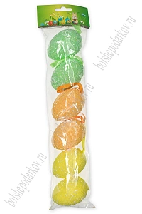 Пасхальный декор "Яйца" 6,5 см (6 шт) SF-7862, в ассортименте