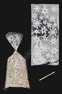 Пакеты фасовочные с рисунком &quot;Снежинки&quot; 12,5*27 см (50 шт) SF-7824