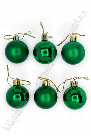 Набор новогодних шаров 4 см (6 шт) SF-7334, зеленый №4