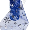 Фатин &amp;quot;Снежинки&amp;quot; 15 см*15 ярд (SF-3776) синий/серебро
