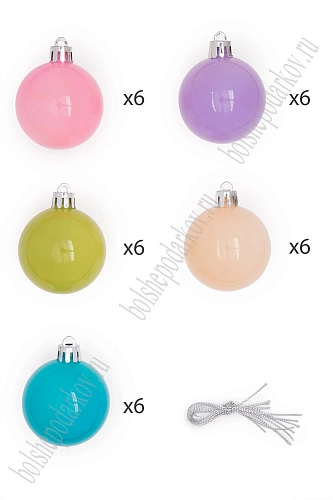 Набор новогодних шаров 5 см (30 шт) SF-8000, микс