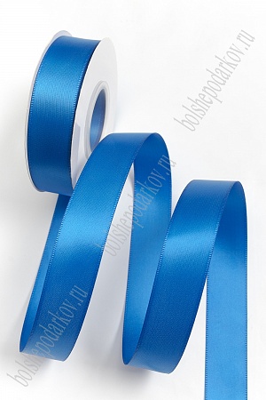 Лента атласная двусторонняя 2,5 см*25 ярд (SF-7276) синий №097