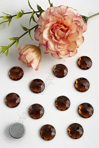 Стразы граненые 16 мм, круглые (500 шт) SF-1594, коричневый №13