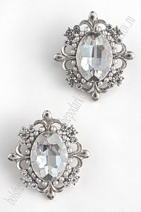 Серединка ювелирная (2 шт) SF-5956, серебро №09