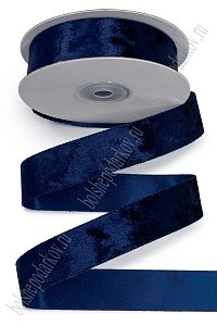 Лента двусторонняя велюр/атлас 2,5 см*10 ярд (SF-7601) темно-синий №2