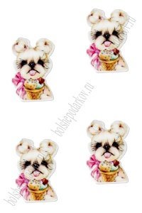 Кабошон-вырубка &quot;Собачка&quot; 2,2*3,5 см (10 шт) SF-5915, №3