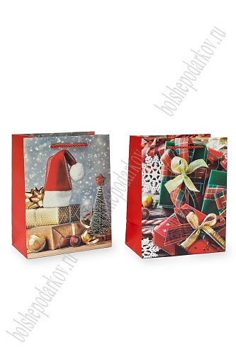 Пакет &amp;quot;Новогодний&amp;quot; 18*23*10 см (12 шт) SF-7568, микс №2