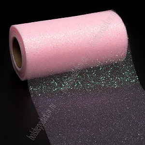 Фатин с блестками 15 см*25 ярд (SF-604) розовый №3