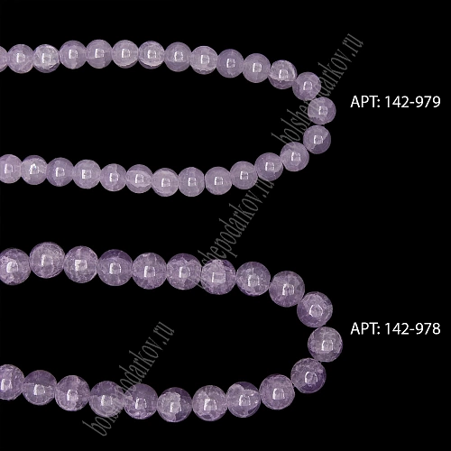 Бусины круглые на леске 10 мм (SF-8082) кварц имитация фиолетовый