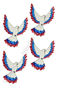 Лазерная вырубка из кожзама &quot;Голубь&quot; 4,5*6 см (10 шт) №22, несклеенная