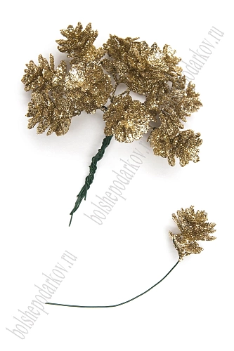 Веточка декоративная 9 см (12 шт) SF-7810, золото №24