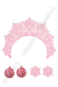 Лазерная вырубка из фетра &quot;Кокошник&quot; (2 шт) №9