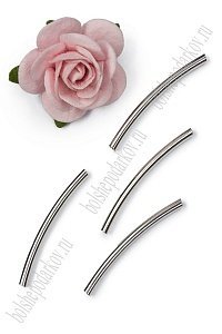 Трубочка для бижутерии 25 мм*2 мм (50 шт) SF-7666, светлое серебро №2