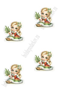 Кабошон-вырубка &quot;Девочка&quot; 3,5*3,5 см (10 шт) SF-7342, №34