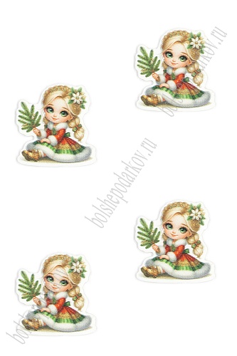 Кабошон-вырубка &amp;quot;Девочка&amp;quot; 3,5*3,5 см (10 шт) SF-7342, №34