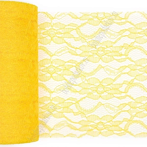 Фатин с узором &quot;Цветы&quot; 15 см*10 ярд (SF-2940) желтый №8