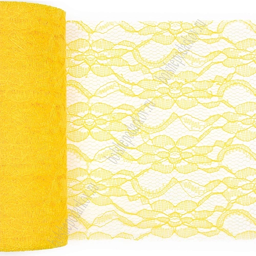 Фатин с узором &amp;quot;Цветы&amp;quot; 15 см*10 ярд (SF-2940) желтый №8
