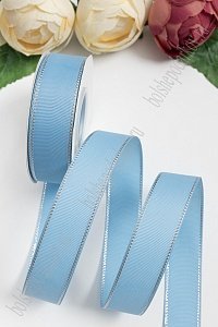 Лента репсовая с люрексом 2,5 см*20 ярд (SF-5828) голубой №97