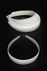 Ободки для волос 2,5 см пластиковые (10 шт) SF-7546, айвори