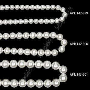 Бусины круглые на нитке 6 мм (SF-8068) жемчуг молочный