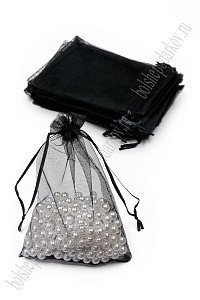 Мешочек из органзы 10*14 см (50 шт) SF-7584, черный
