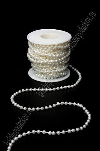 Бусы на нитке 4 мм*10 м (SF-7801) айвори