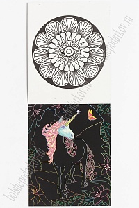 Альбом скретч-картина+раскраска 14,4*18 см (4 листа) SF-5668, №2