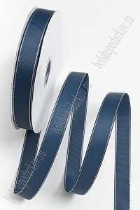 Лента репсовая с люрексом 2,5 см*100 ярд (SF-7083) темно-синий №38