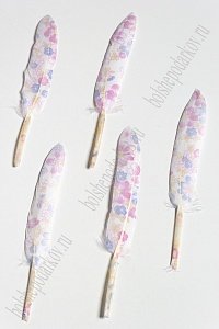 Перья декоративные 15*2,2 см (10 шт) &quot;Цветы&quot;