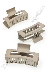 Крабики для волос матовые 8,5*4,5 см (12 шт) SF-7980, бежевый