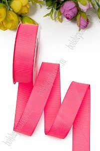 Лента репсовая 2,5 см*20 ярд &quot;1 сорт&quot; (SF-1348) ярко-розовый №14