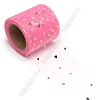 Фатин «Сердечки» 5,5 см*15 ярд (SF-5808) ярко-розовый/золото №11
